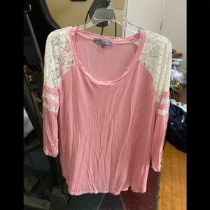 Pink and white light weight top